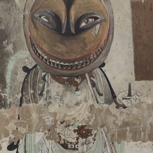 进化 - 榆林窟025窟主室北壁东端菩萨，Eket 面具