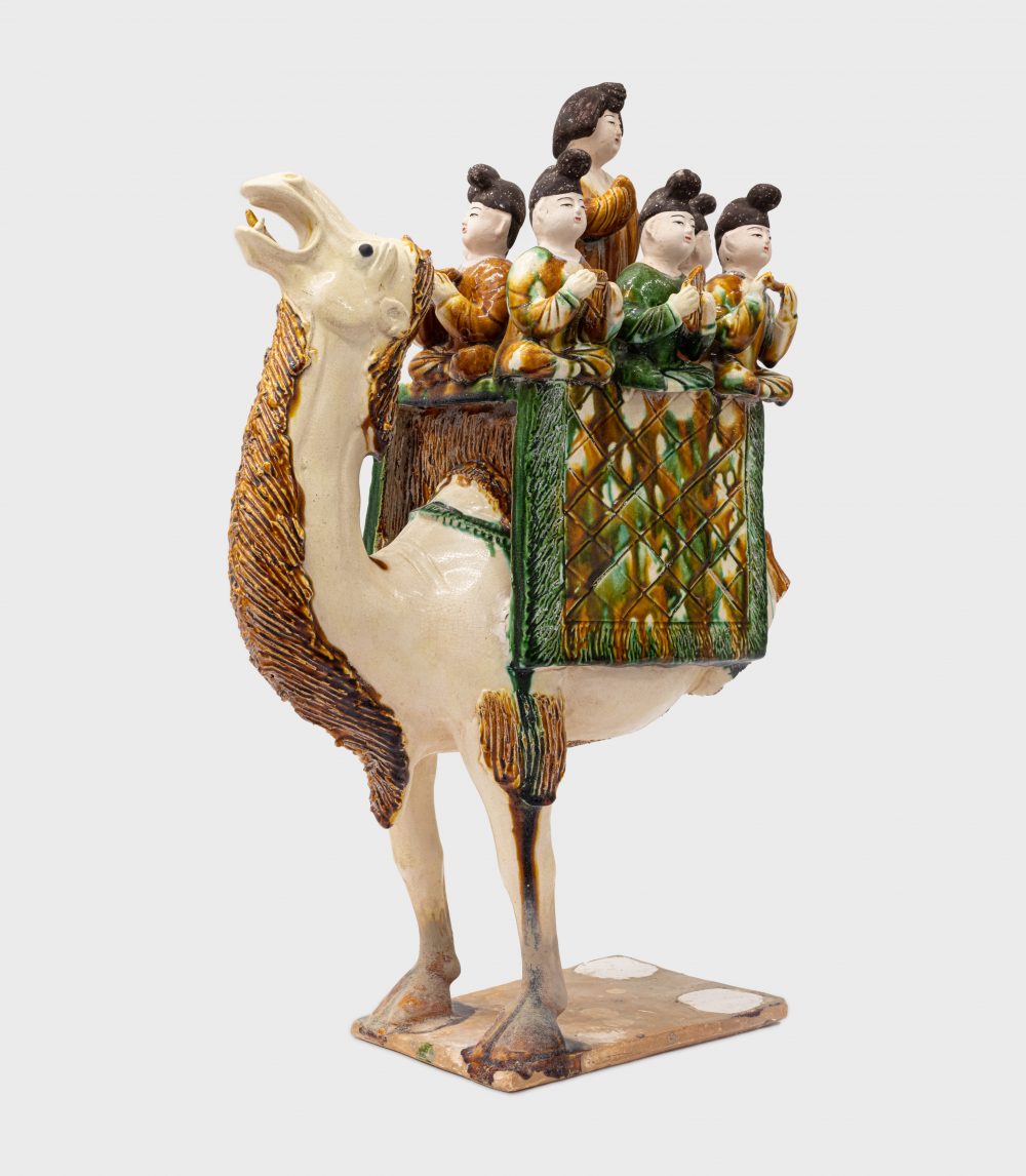 Alien 4- Earthenware with Three-color (sancai) Glaze of a Troupe of Musicians on a Camel